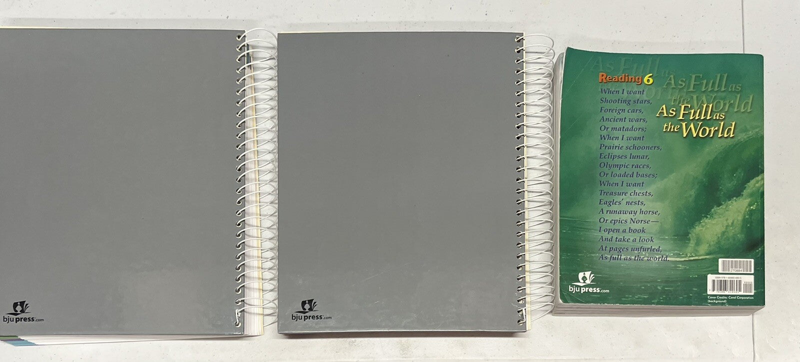 BJU Reading 6 SET textbook and teachers edition part 1 & 2 As Full As the World1