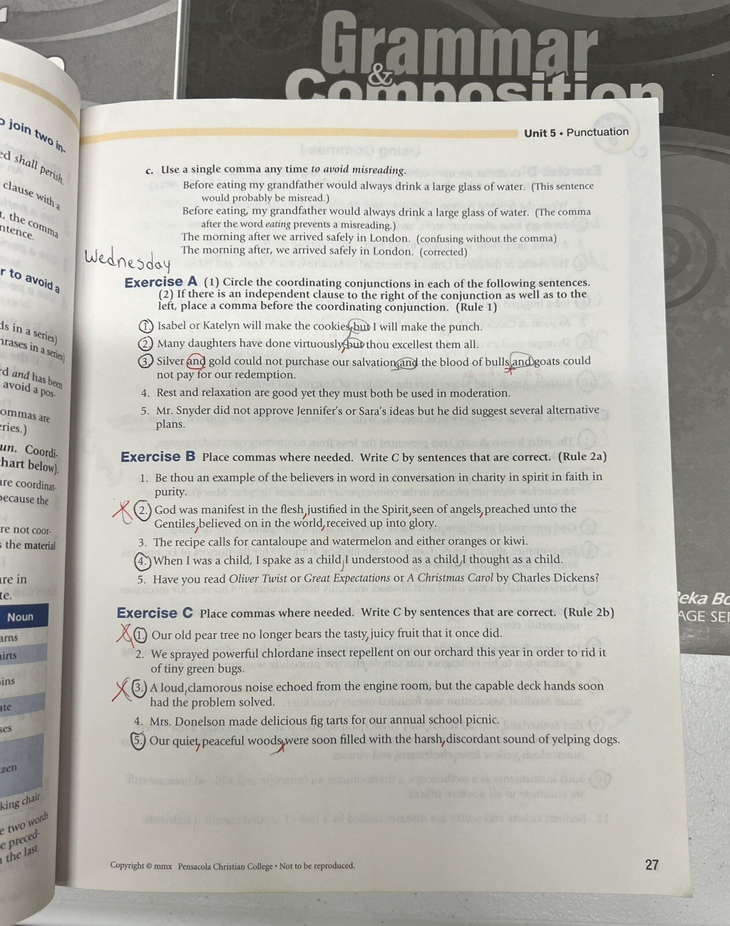 Abeka Grammar and Composition iii 3 SET fifth edition work-text key tests READ!6