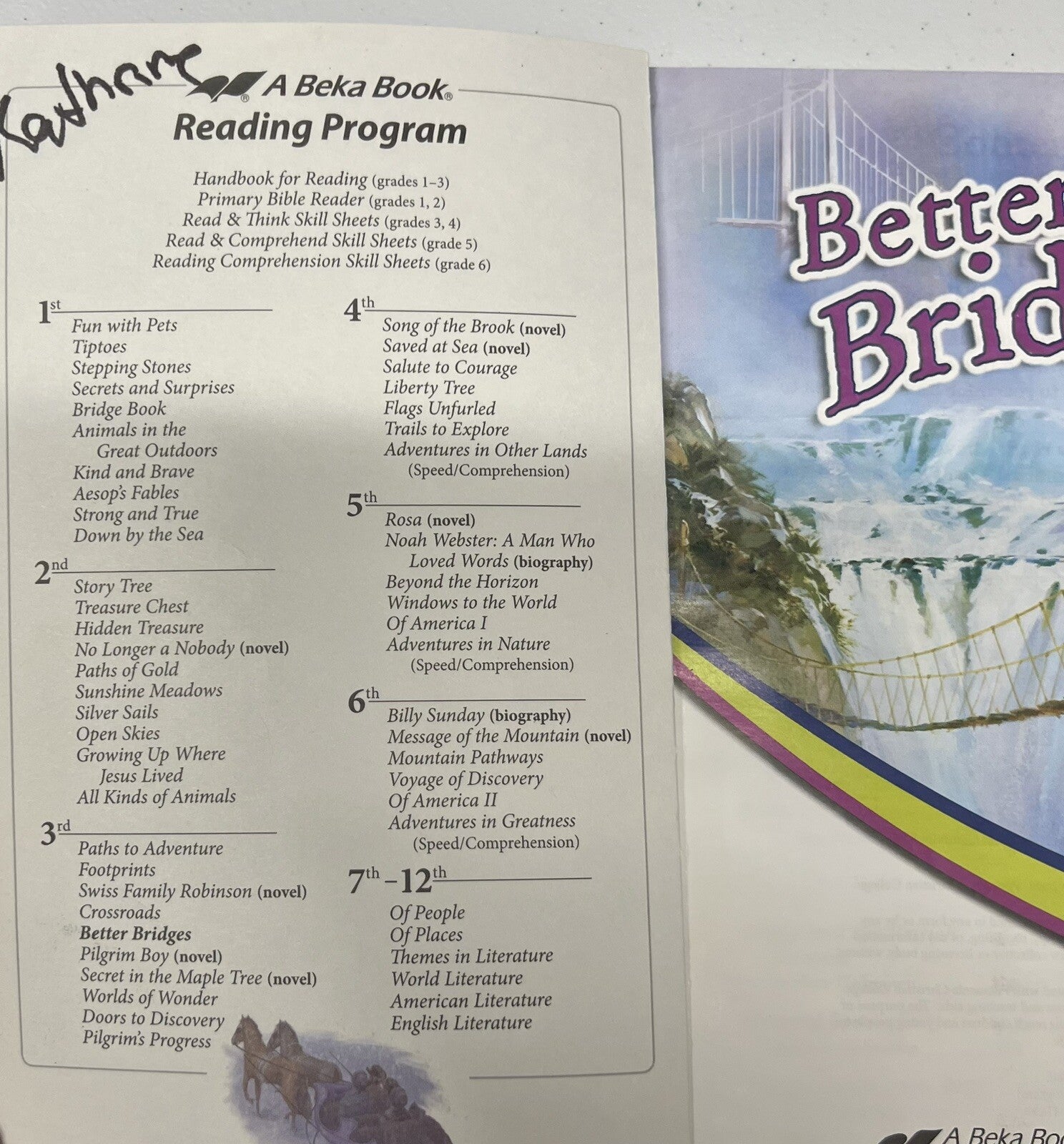 Abeka Better Bridges 3rd grade Reader 3e Homeschool1