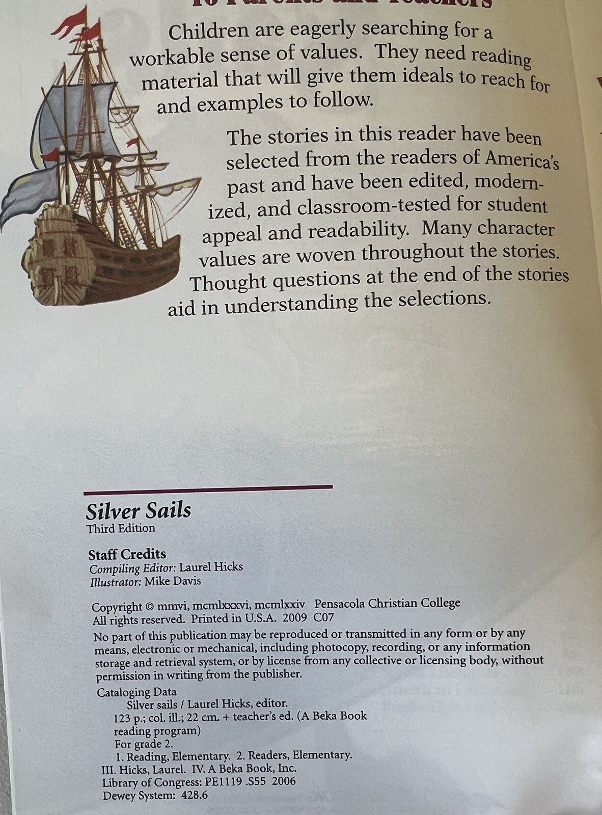 Abeka Silver Sails 2nd Grade Student Reader 2g Homeschool1