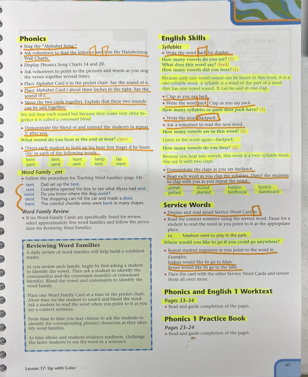 BJU Phonics & English 1 Teacher's Edition set 1 and 2 3rd edition with cd5
