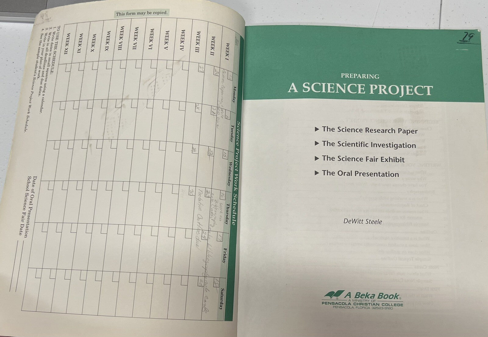 Abeka A Science Project guide 4th edition Homeschool2