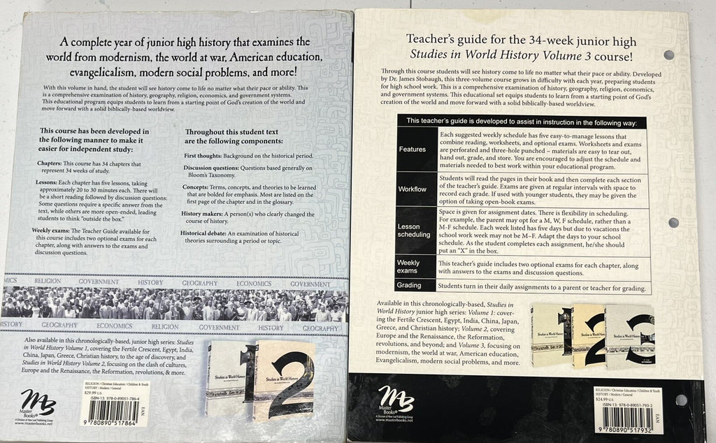 Masterbooks Studies World History Vol 3 Student Text & Teacher Guide Stobaugh4