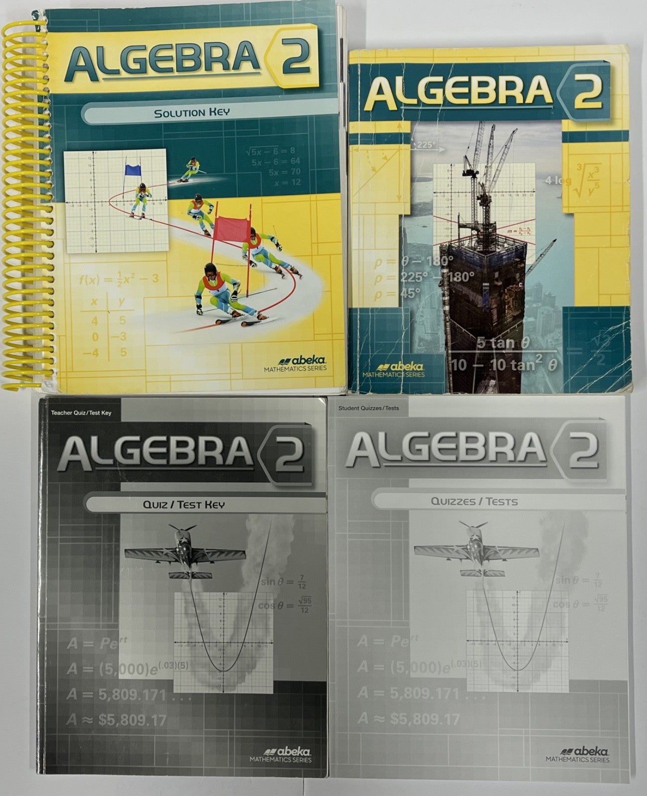 Abeka Algebra 2 set textbook quizzes tests solution key quiz test key0
