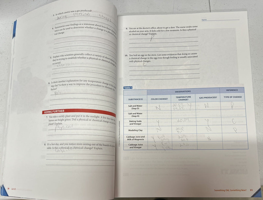 BJU Physical Science Lab Manual current sixth edition 5154943
