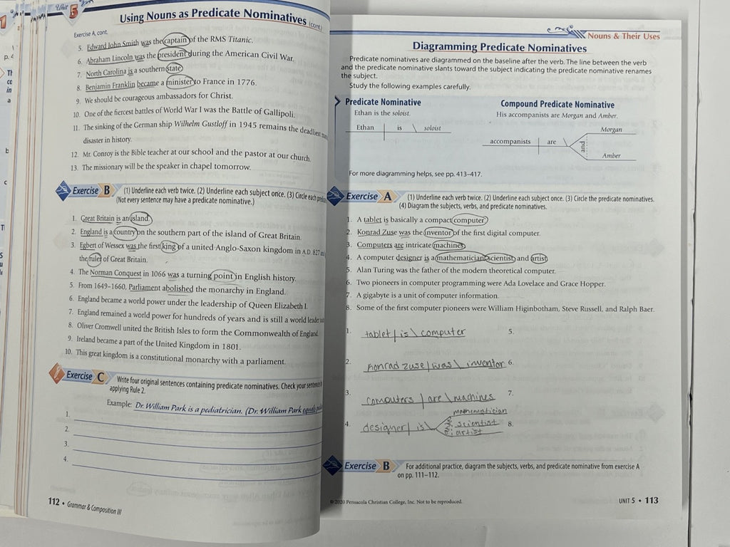 Abeka Grammar III 3 set teacher edition tests key text 6th edition3