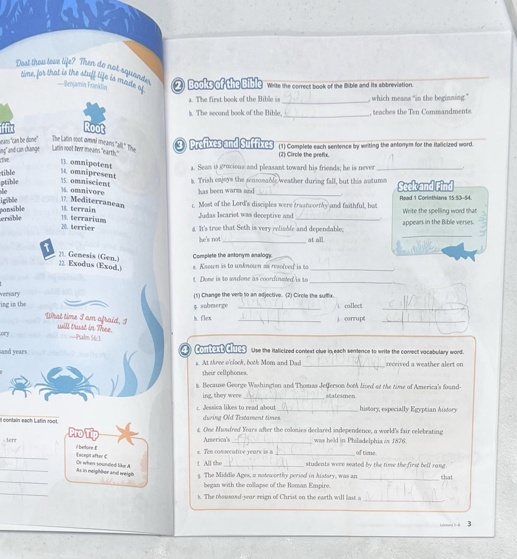 Abeka Spelling Vocabulary & Poetry 5 Fifth Grade current sixth edition2