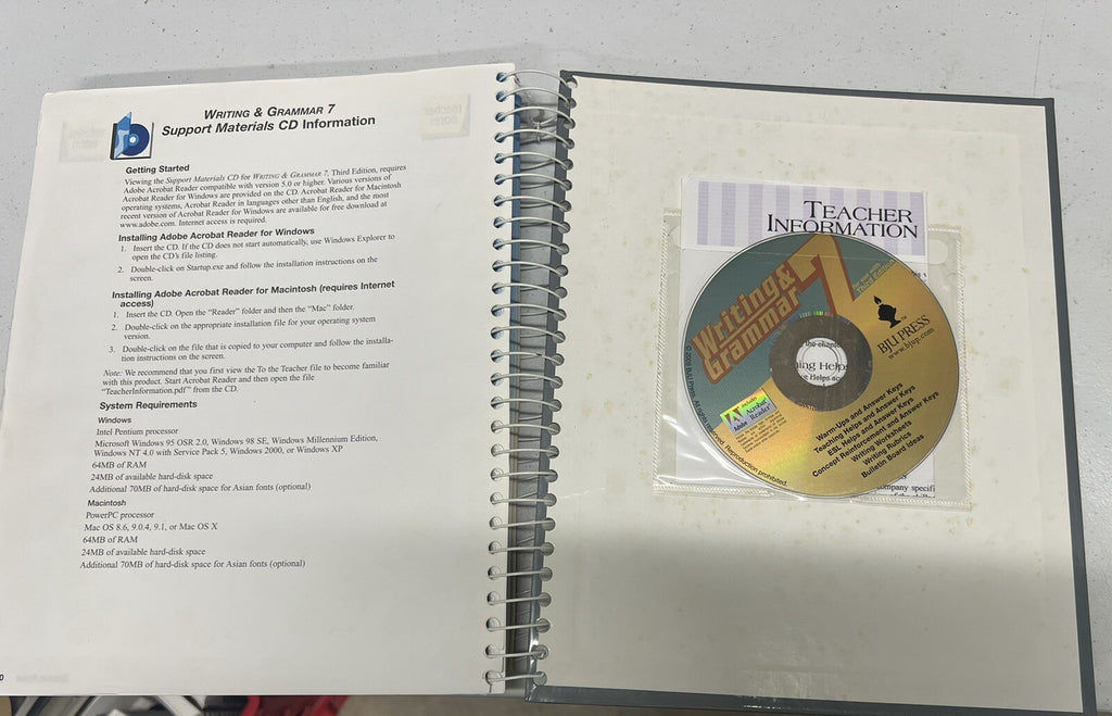 BJU Writing & Grammar Grade 7 Teachers Edition with CD Bob Jones 218370 Spiral3