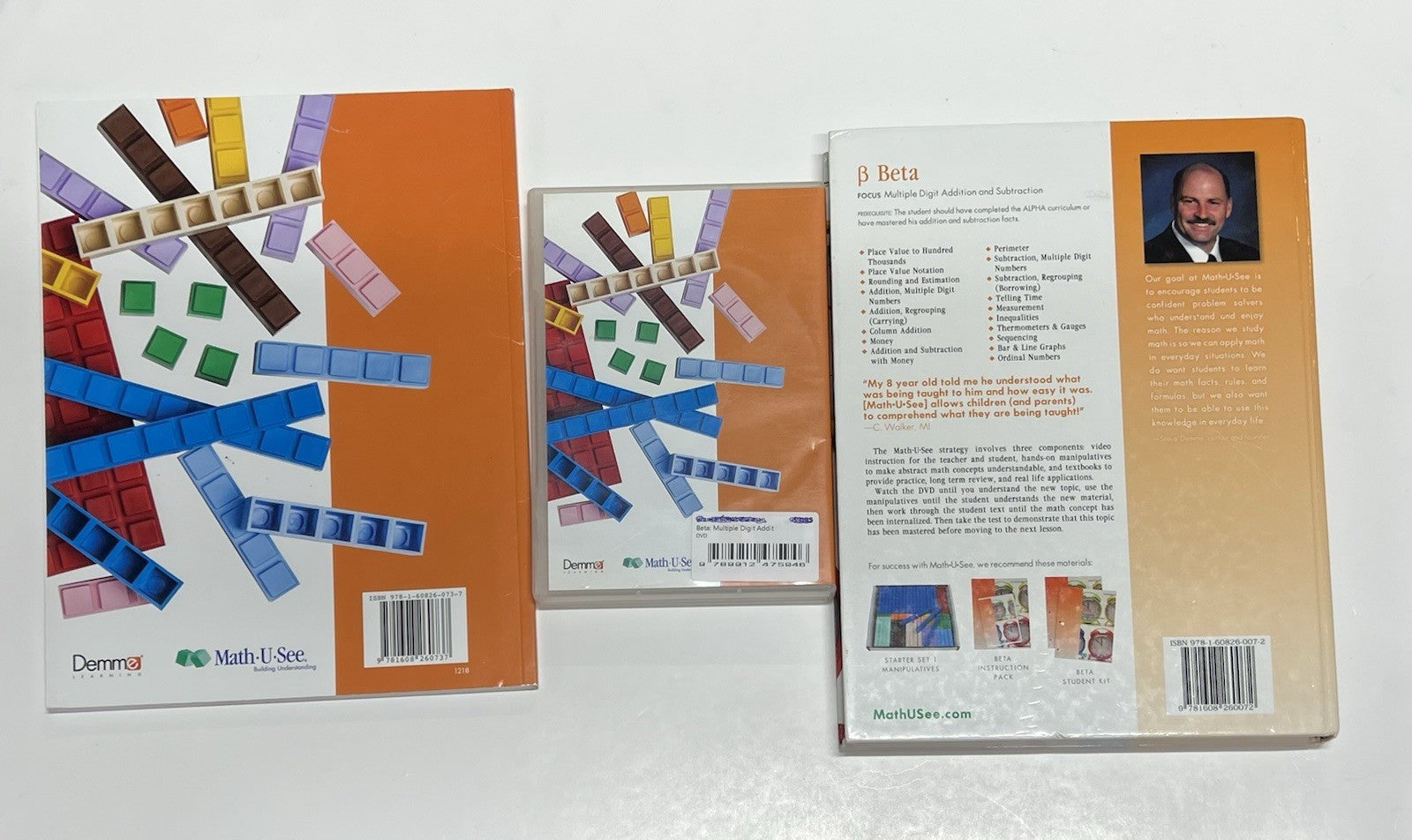 Math-U-See Beta Set Instruction Manual, Tests, And DVD  Homeschool math Demme1