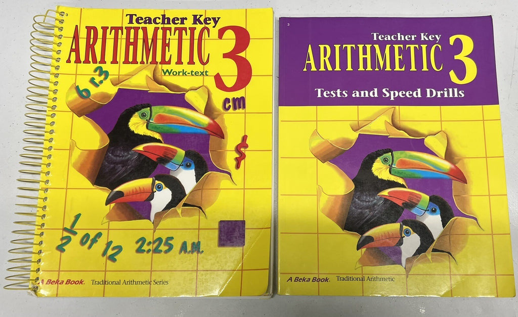 Abeka Arithmetic 3 TEACHER KEY for 4th Edition work-text & Test & Speed Drills0