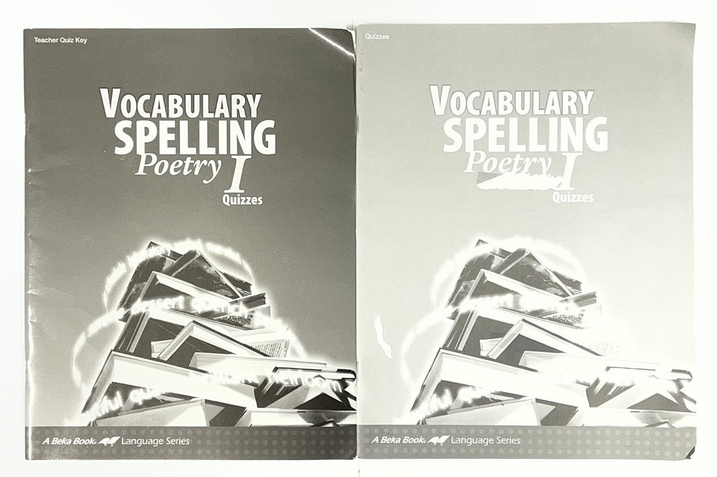 Abeka Vocabulary Spelling Poetry I 1 Quizzes and Quiz Key 3rd edition0