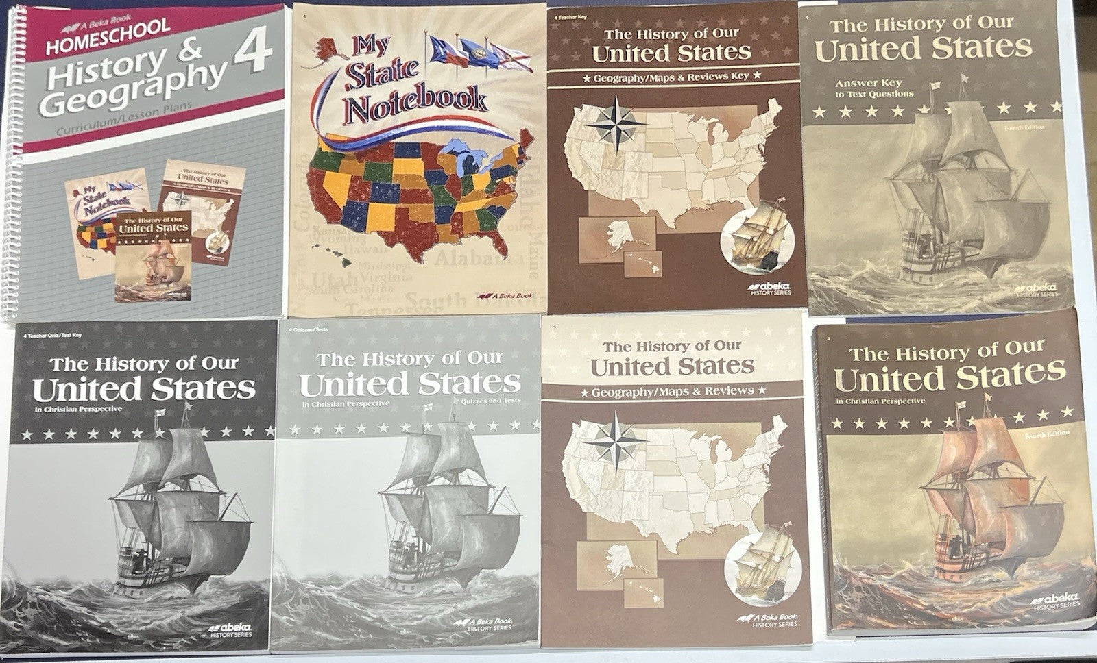 Abeka History of our United States COMPLETE 4th ed set w lesson plans READ0