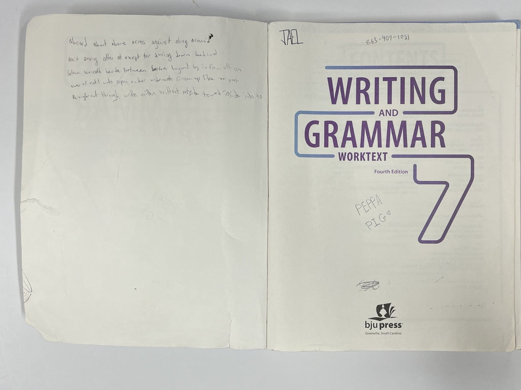 BJU Writing and Grammar 7 4th edition worktext READ3