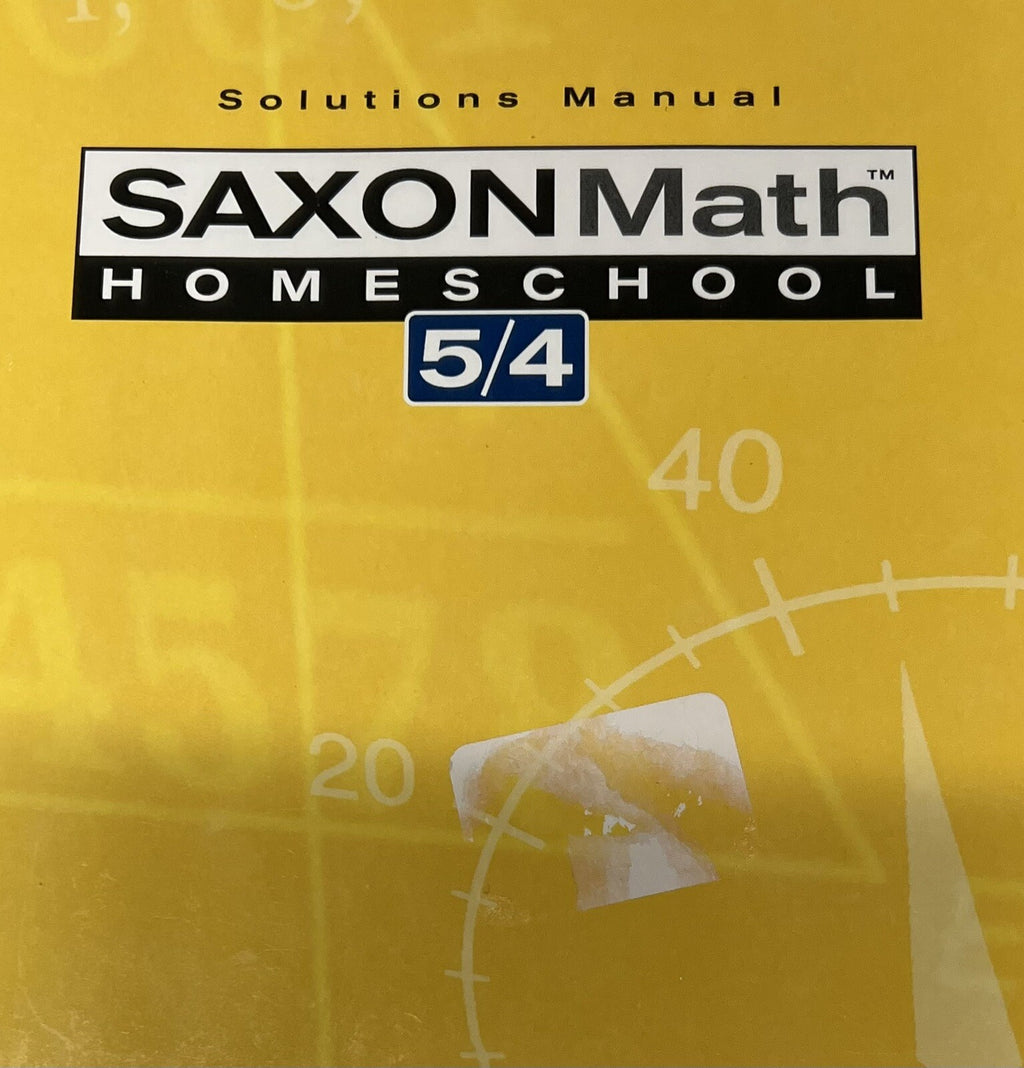 Saxon Math 5/4 54 Homeschool Solutions Manual3