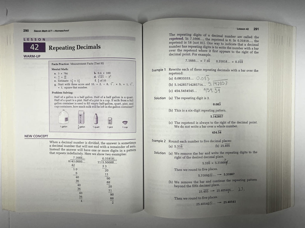 Saxon Math 8/7 complete set Textbook Solution Manual Tests and Worksheets3