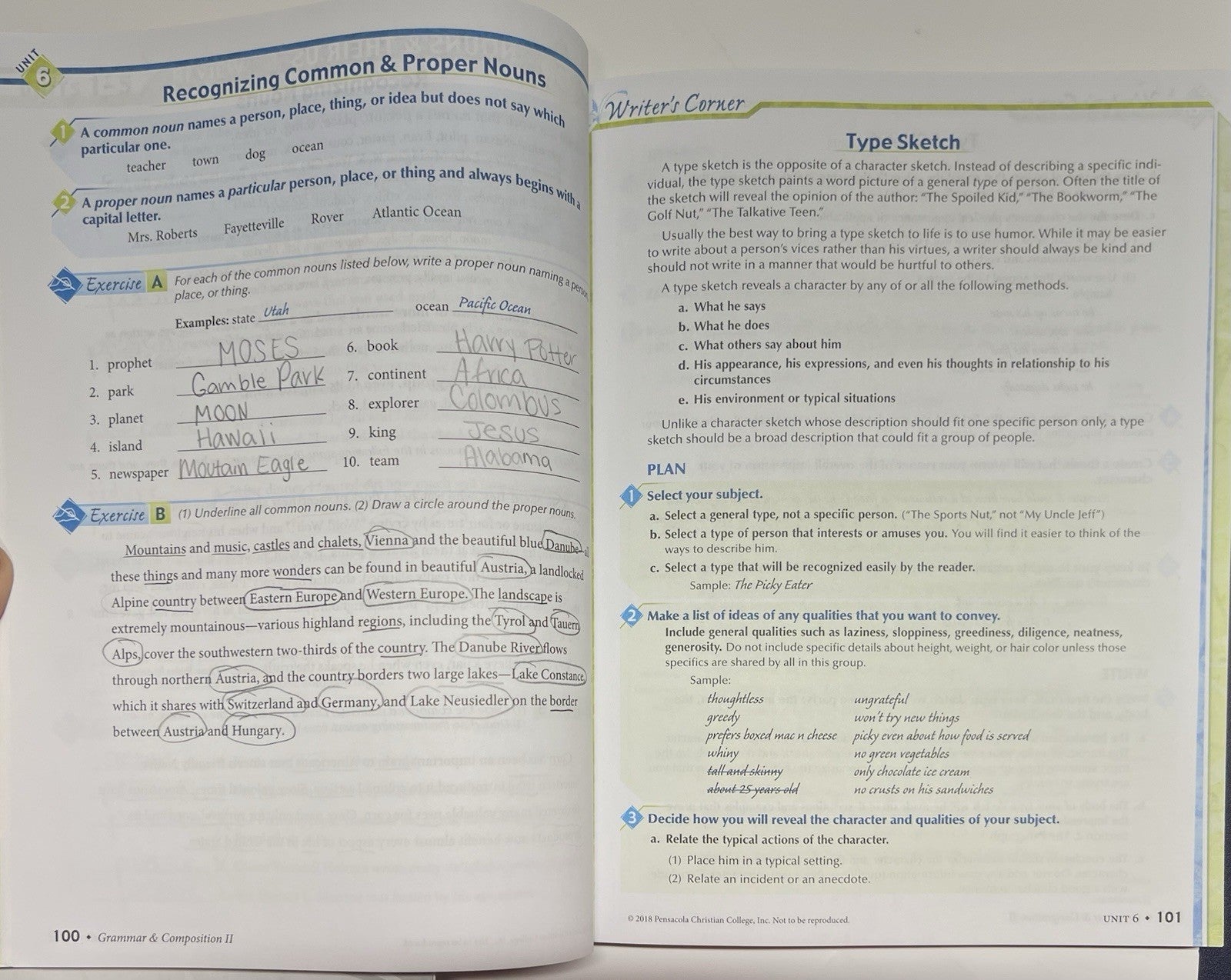Abeka Grammar Composition II SET worktext quizzes tests teacher key 6th ed READ!4