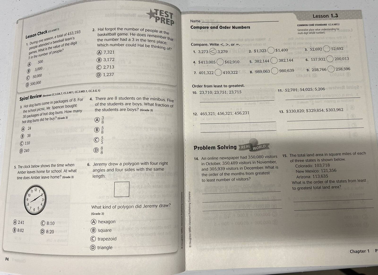 Go Math! Grade 4 Work-text AND Practice Book - 4th grade homeschool - HMH11