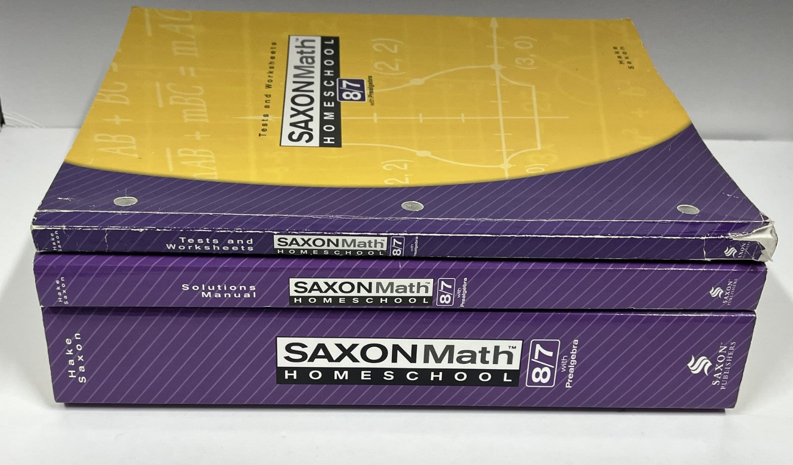 Saxon Math 8/7 complete set Textbook Solution Manual Tests and Worksheets6