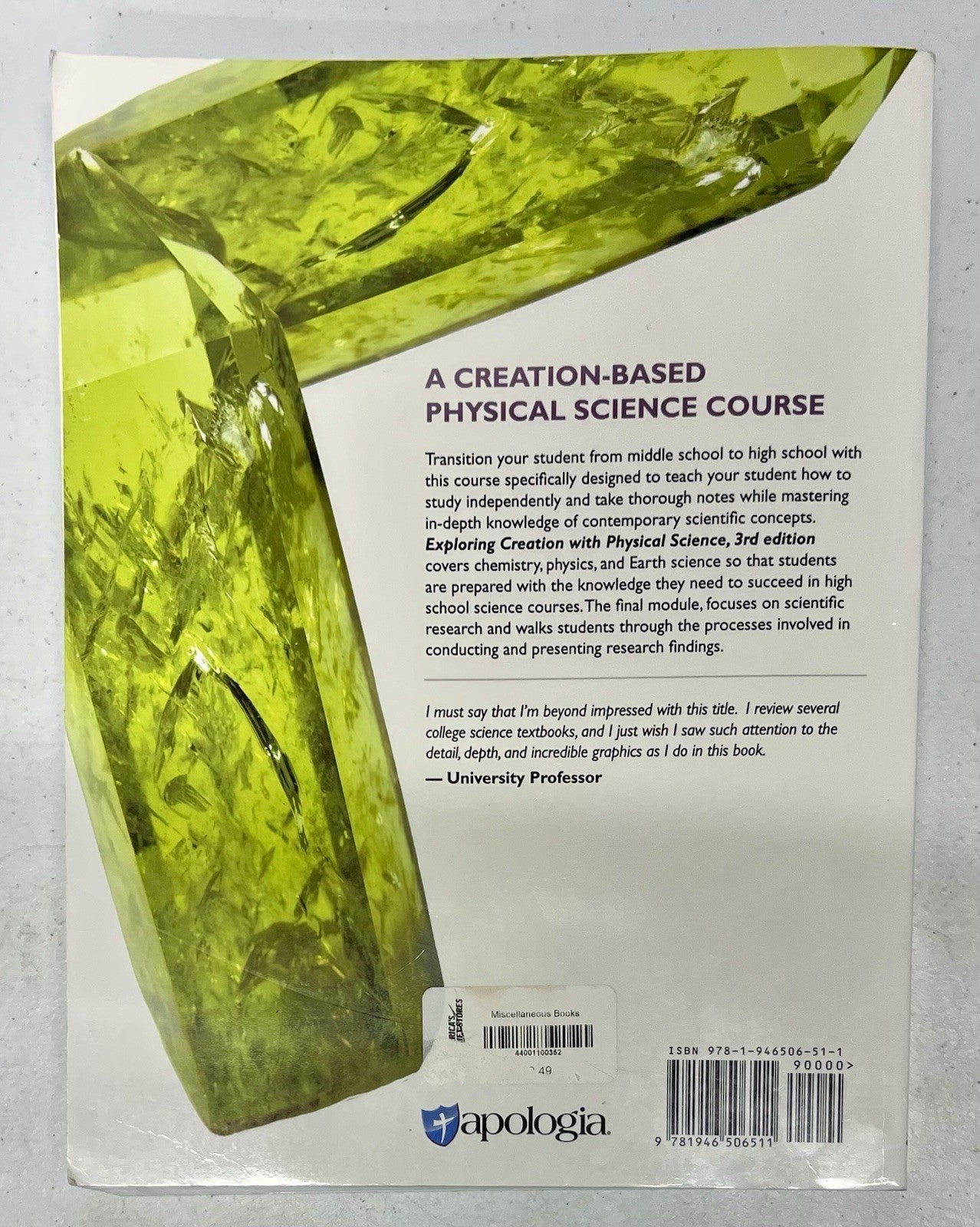 Exploring Creation with Physical Science 3rd edition Apologia homeschool Dincher1