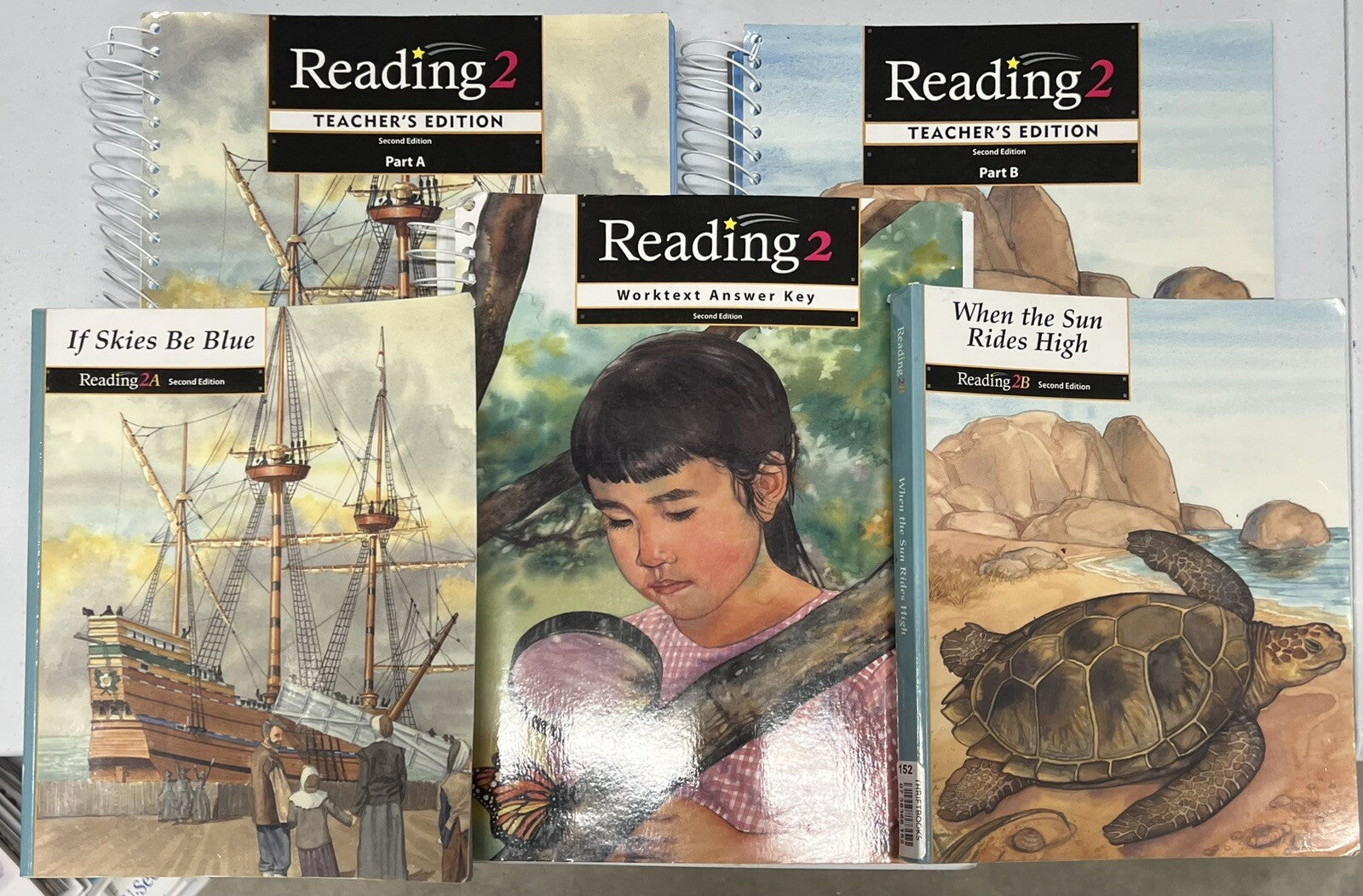 BJU Reading 2 SET 2nd edition Teacher Edition 2A 2B Readers Worktext Key 2nd gr0