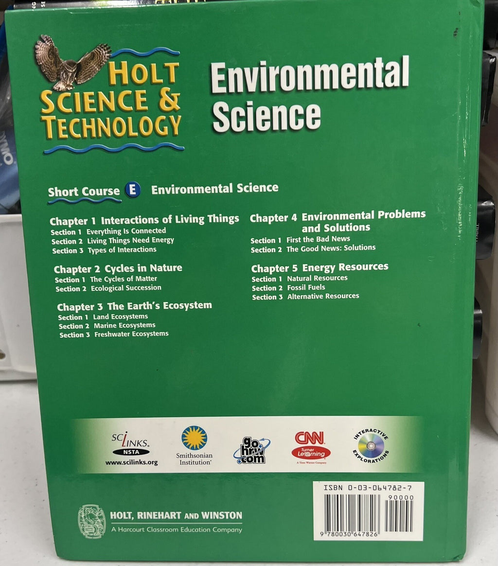 Environmental Science.  Holt Science & Technology Short Course E   Homeschool3