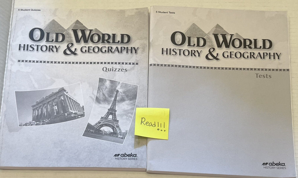 Abeka Old World History Tests and Quizzes fourth edition 5th grade !!READ!!0