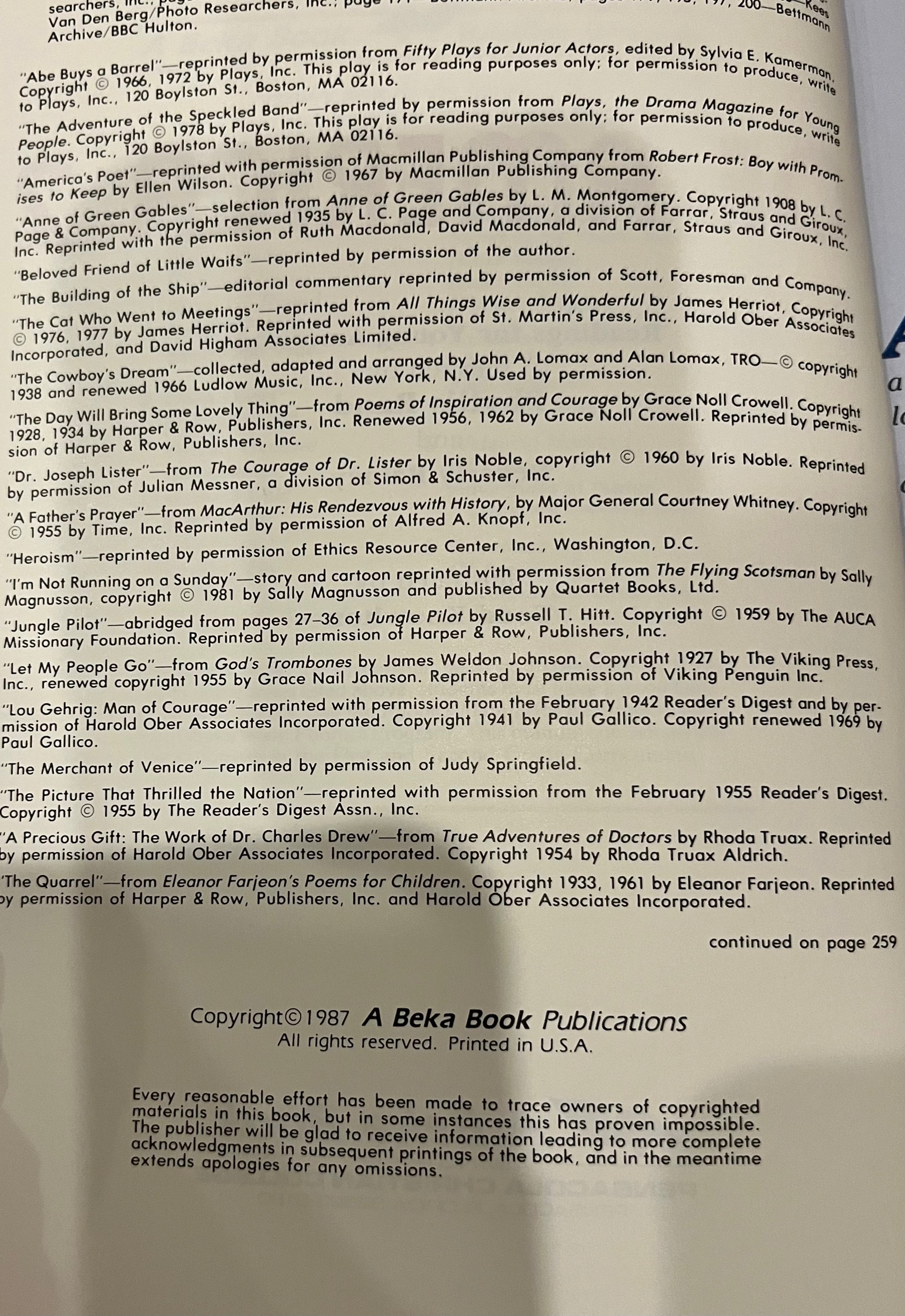 Abeka OF AMERICA 2  | 6th grade Reader 6.2