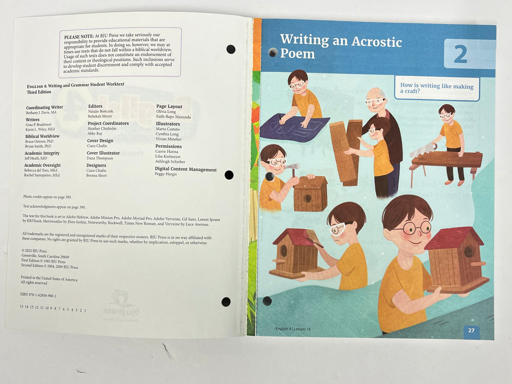 BJU English 4 | 3rd ed. | Complete Subject Kit