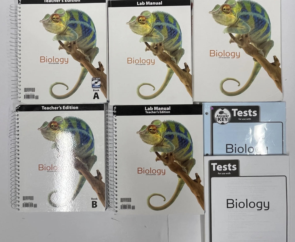 BJU Biology | 5th ed. | complete set- Textbook, Lab Manual, Teacher's Editions, Tests, Key