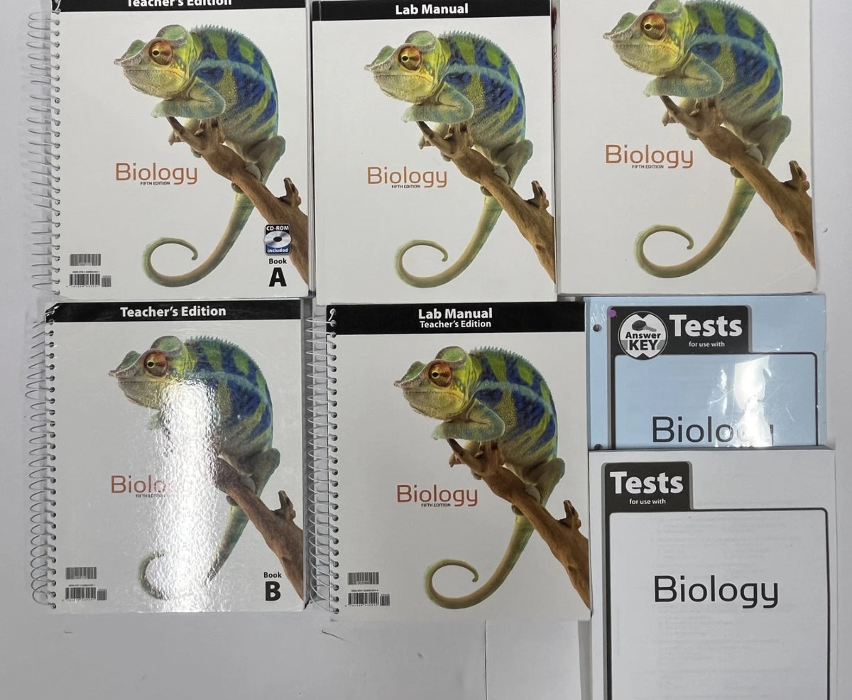 BJU Biology | 5th ed. | complete set- Textbook, Lab Manual, Teacher's Editions, Tests, Key