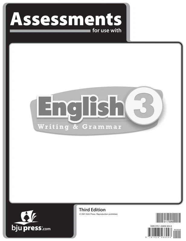 BJU English 3 Writing & Grammar | 3rd ed. | Assessments
