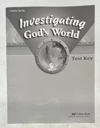 Abeka Investigating God's World | 4th ed. | Test Key