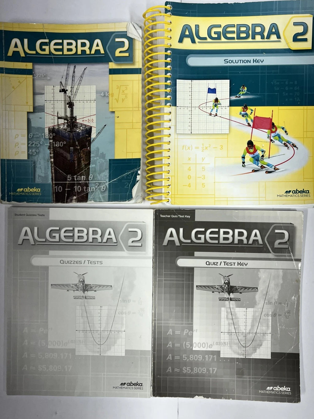 Abeka Algebra 2 | SET- textbook, quizzes tests, solution key, quiz test key